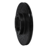 R1 87-89 Dodge Raider Front Left Drilled & Slotted Black Brake Rotor