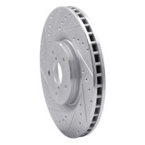 R1 19-23 Subaru ASCENT Front Left Drilled & Slotted Silver Brake Rotor