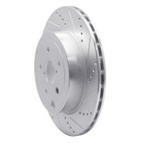 R1 18-25 Subaru WRX STI Rear Right Drilled & Slotted Silver Brake Rotor