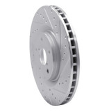R1 19-23 Subaru ASCENT Front Right Drilled & Slotted Silver Brake Rotor
