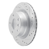 R1 08-13 BMW 128I Rear Right Drilled & Slotted Silver Brake Rotor