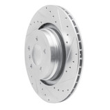 R1 07-08 BMW ALPINA B7 Rear Right Drilled & Slotted Silver Brake Rotor