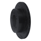 R1 92-96 Mitsubishi DIAMANTE Rear Right Drilled & Slotted Black Brake Rotor