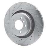 R1 07-08 BMW ALPINA B7 Rear Left Drilled & Slotted Silver Brake Rotor