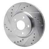 R1 17-23 Subaru Impreza Front Left Drilled & Slotted Silver Brake Rotor