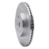 R1 17-23 Subaru Impreza Front Right Drilled & Slotted Silver Brake Rotor