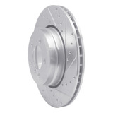 R1 05-08 BMW 750LI Rear Right Drilled & Slotted Silver Brake Rotor