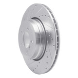R1 05-08 BMW 760I Rear Left Drilled & Slotted Silver Brake Rotor