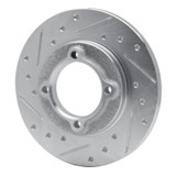 R1 88-93 Ford Festiva Front Left Drilled & Slotted Silver Brake Rotor