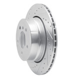 R1 06-10 BMW 530XI Rear Left Drilled & Slotted Silver Brake Rotor