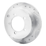 R1 97-04 Mitsubishi DIAMANTE Rear Left Drilled & Slotted Silver Brake Rotor