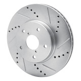 R1 15-19 Subaru Legacy Front Right Drilled & Slotted Silver Brake Rotor