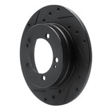 R1 90-94 Eagle TALON Rear Left Drilled & Slotted Black Brake Rotor