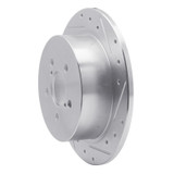 R1 05-09 Subaru Outback Rear Right Drilled & Slotted Silver Brake Rotor