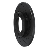 R1 85-91 Dodge COLT Front Right Drilled & Slotted Black Brake Rotor