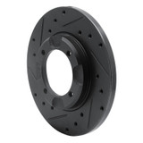R1 85-91 Dodge COLT Front Left Drilled & Slotted Black Brake Rotor