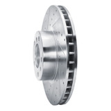 R1 00-03 BMW 540I Front Left Drilled & Slotted Silver Brake Rotor