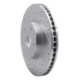 R1 92-97 Subaru SVX Front Left Drilled & Slotted Silver Brake Rotor
