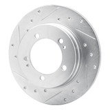 R1 90-94 Eagle TALON Rear Left Drilled & Slotted Silver Brake Rotor
