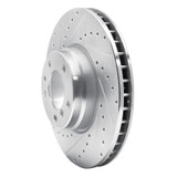 R1 95-01 BMW 750IL Front Left Drilled & Slotted Silver Brake Rotor