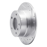 R1 95-99 BMW 318TI Rear Right Drilled & Slotted Silver Brake Rotor