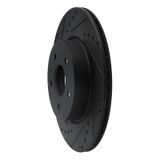 R1 19-24 Infiniti QX50 Rear Left Drilled & Slotted Black Brake Rotor