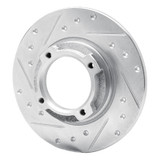 R1 85-91 Subaru XT Rear Left Drilled & Slotted Silver Brake Rotor