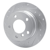R1 95-99 BMW 318TI Rear Left Drilled & Slotted Silver Brake Rotor