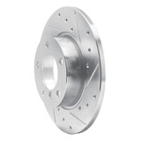 R1 95-98 BMW 318TI Front Right Drilled & Slotted Silver Brake Rotor