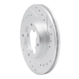 R1 87-94 Subaru Justy Front Right Drilled & Slotted Silver Brake Rotor