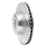 R1 93-97 BMW 850CI Front Left Drilled & Slotted Silver Brake Rotor