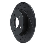R1 19-25 Nissan ALTIMA Rear Left Drilled & Slotted Black Brake Rotor