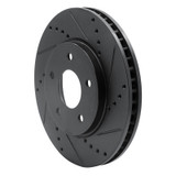 R1 11-25 Chevrolet City Express Front Right Drilled & Slotted Black Brake Rotor