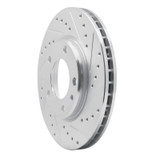 R1 88-91 BMW M3 Front Right Drilled & Slotted Silver Brake Rotor