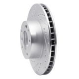 R1 87-95 BMW 735IL Front Left Drilled & Slotted Silver Brake Rotor