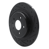 R1 16-18 Buick Envision Rear Right Drilled & Slotted Black Brake Rotor