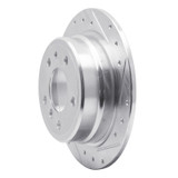 R1 81-86 BMW 733I Rear Right Drilled & Slotted Silver Brake Rotor