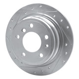 R1 81-86 BMW 733I Rear Left Drilled & Slotted Silver Brake Rotor