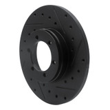 R1 78-82 Nissan 620 Pickup Front Right Drilled & Slotted Black Brake Rotor