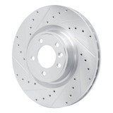 R1 18-24 Land Rover Range Rover Front Left Drilled & Slotted Silver Brake Rotor