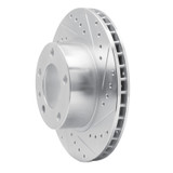 R1 82-89 BMW 535I Front Right Drilled & Slotted Silver Brake Rotor