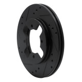 R1 84-86 Nissan 300ZX Front Left Drilled & Slotted Black Brake Rotor