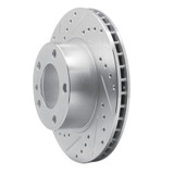 R1 82-89 BMW 535I Front Left Drilled & Slotted Silver Brake Rotor