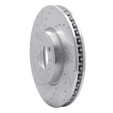 R1 18-20 Land Rover Range Rover Front Left Drilled & Slotted Silver Brake Rotor