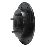 R1 88-88 Nissan Maxima Rear Left Drilled & Slotted Black Brake Rotor