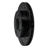 R1 85-89 Nissan STANZA Front Right Drilled & Slotted Black Brake Rotor