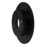 R1 89-93 Nissan Maxima Rear Left Drilled & Slotted Black Brake Rotor