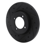 R1 74-87 Dodge COLT Front Left Drilled & Slotted Black Brake Rotor