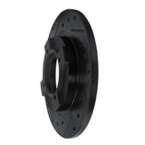 R1 82-86 Nissan SENTRA Front Left Drilled & Slotted Black Brake Rotor
