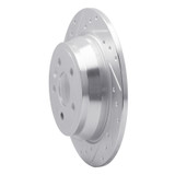 R1 13-15 Land Rover LR2 Rear Left Drilled & Slotted Silver Brake Rotor
